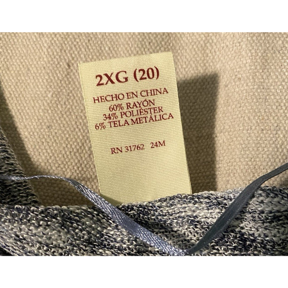 Faded Glory Sweater Womens Plus Size 20 XXL Silver Shimmer Pullover Sweater - Picture 6 of 11